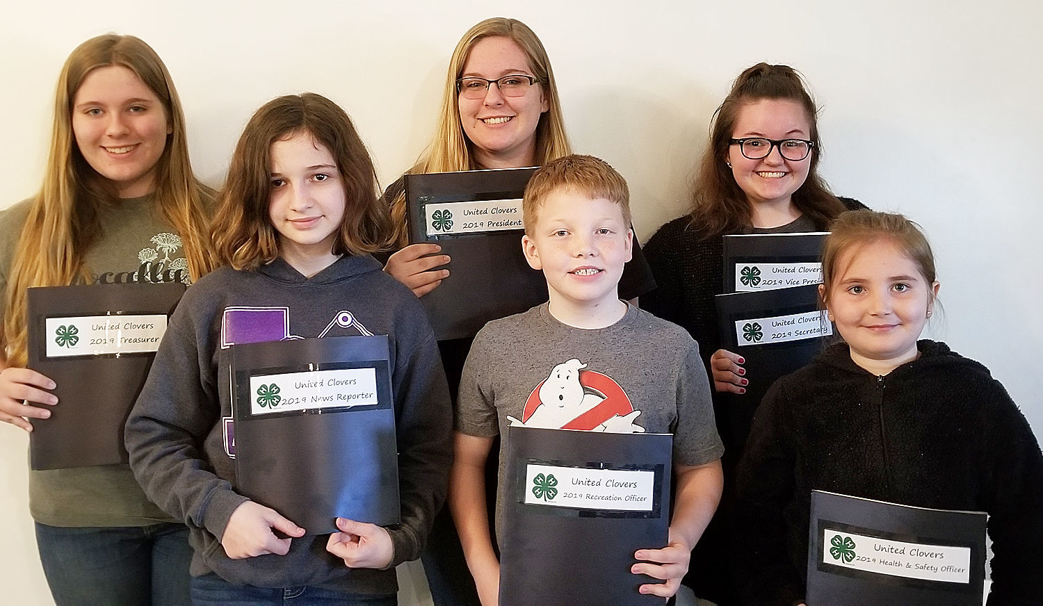 United Clovers 4-H Club officers